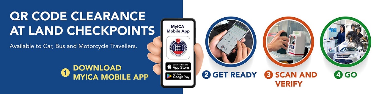 Steps to complete QR Code clearance for Car, Bus and Motorcycle Travellers