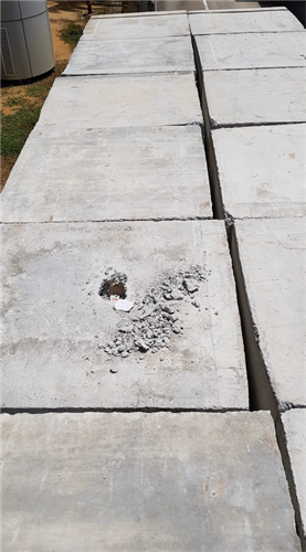 concrete cig - hole ICA officers drilled a hole into the first concrete block