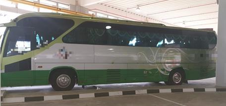 Duty-unpaid cigarettes concealed in a Malaysia-registered bus