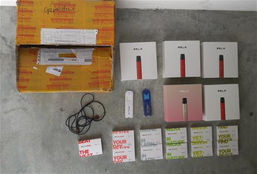 e-vaporisers and accessories seized from the residences