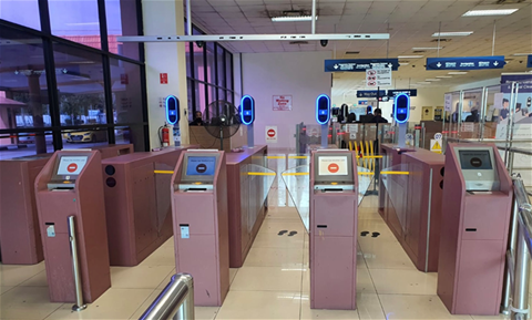 Tanah Merah Ferry Terminal Automated immigration lanes with iris and facial scanning at Tanah Merah Ferry Terminal