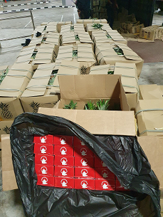 Duty-unpaid cigarettes found hidden in the consignment of pineapples. Picture 5