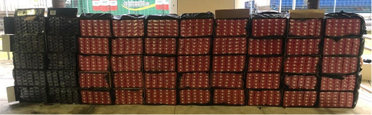 A total of 7,559 cartons of duty-unpaid cigarettes uncovered. Picture 9