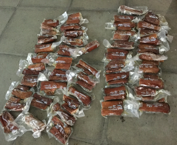 248.5 kilograms of illegal waxed pork products detected. (Photo: SFA)