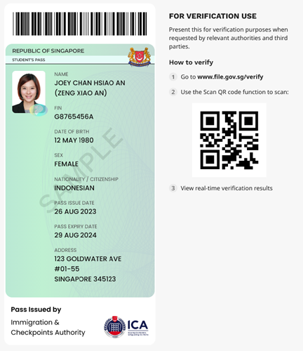 Downloadable digital LTP issued from 27 Feb 2023 (Student Pass)