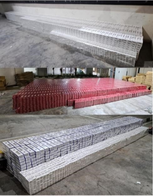 Photo (ICA): A total of 13,035 cartons and 9,768 packets of duty-unpaid cigarettes was uncovered.