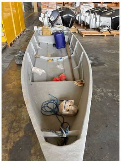 Seized fiber-glass craft