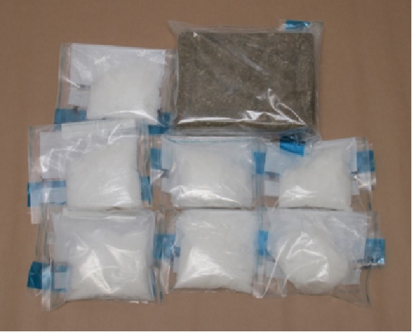 Drugs found concealed in the motorcycle ridden by the 46-year-old Malaysian woman attempting to smuggle the drugs into Singapore on 23 June 2025.