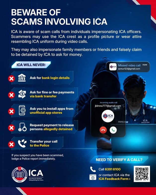 Infographic on Scams Involving ICA