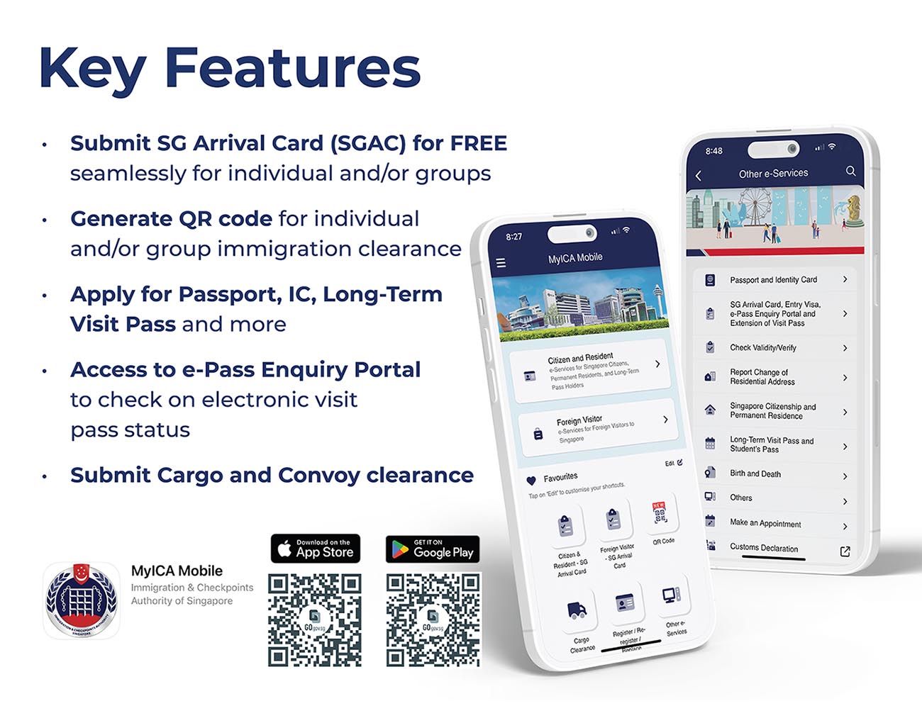 Key Features for MyICA Mobile App