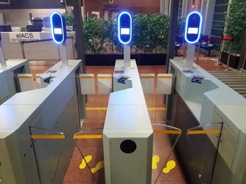 Tuas Checkpoint Automated immigration lanes with iris and facial scanning at Tuas checkpoint