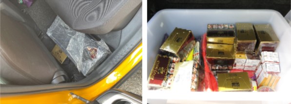Duty-unpaid cigarettes and e-vaporiser pods found Duty-unpaid cigarettes and e-vaporiser pods found