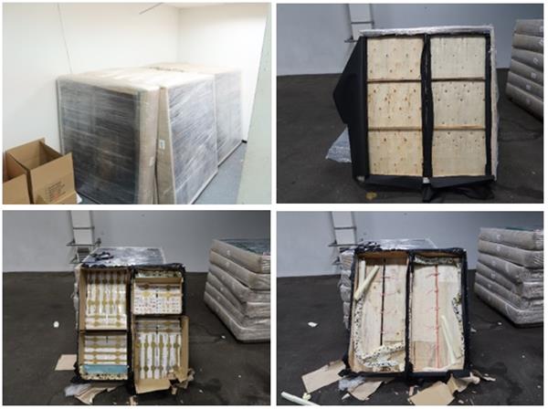 Duty-unpaid cigarettes found concealed in the sofa beds