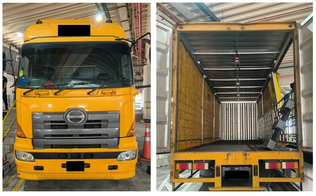 The Malaysia-registered lorry involved in the case