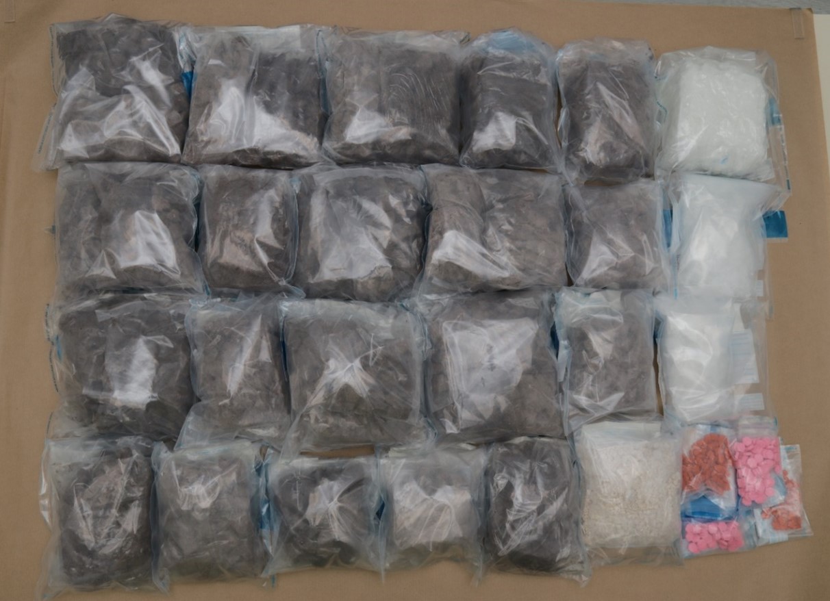Drugs seized from the rear box of the motorcycle driven by the 29-year-old Malaysian man on 17 March 2026 at Tuas Checkpoint